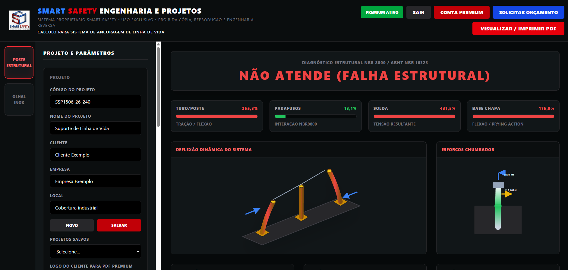 Calculadora para Sistema de Ancoragem