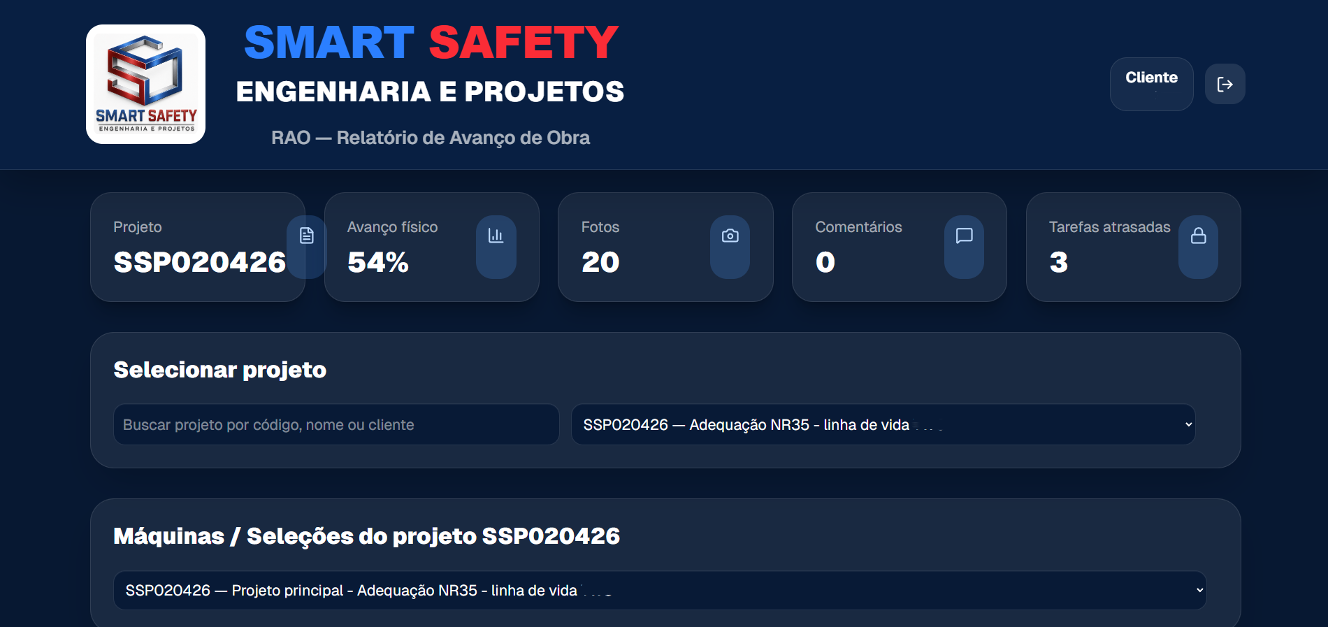Passo 2 — Dashboard do projeto